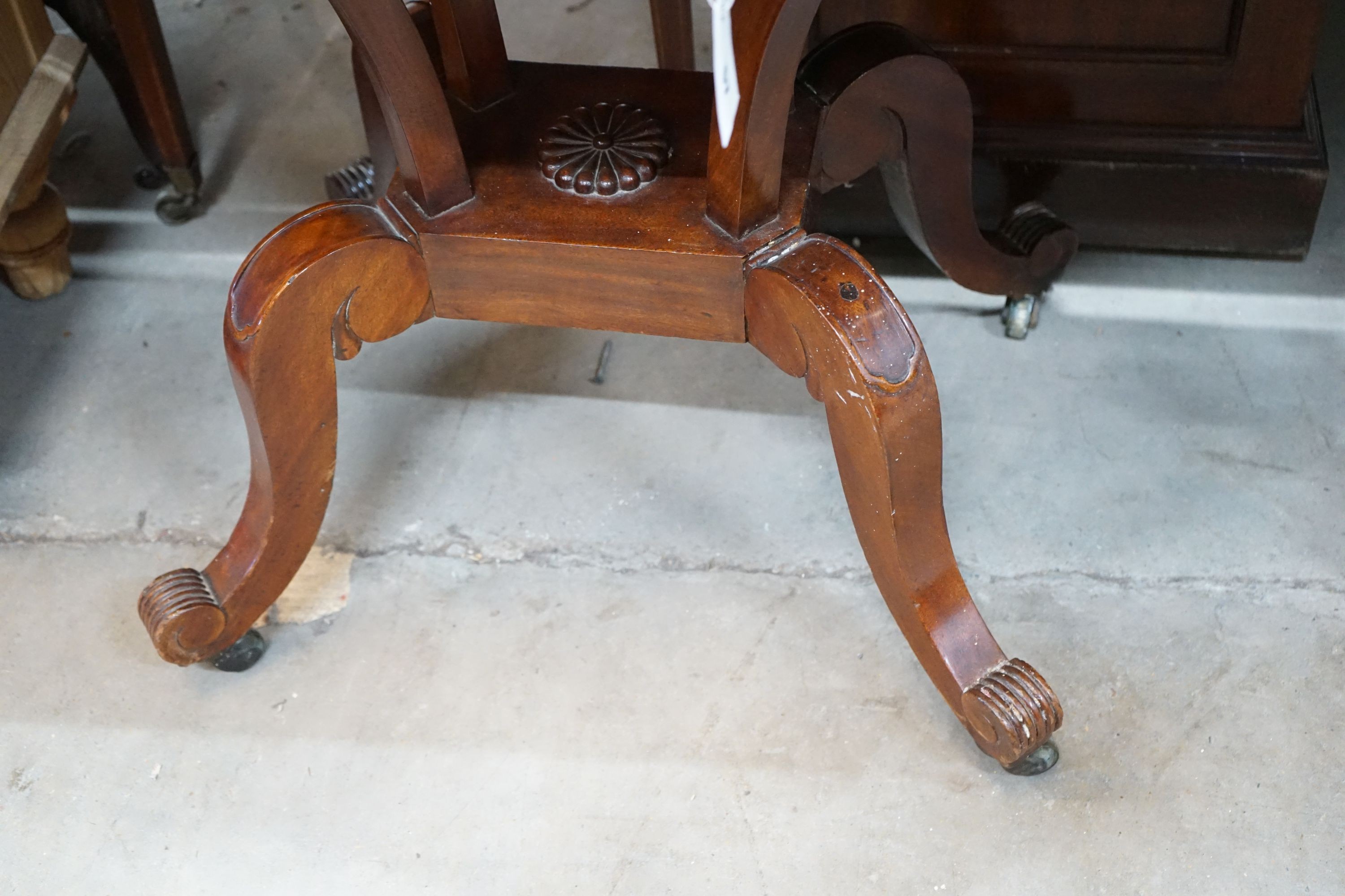 A 19th century continental 'D' shaped folding tea table, width 96cm, depth 49cm, height 78cm